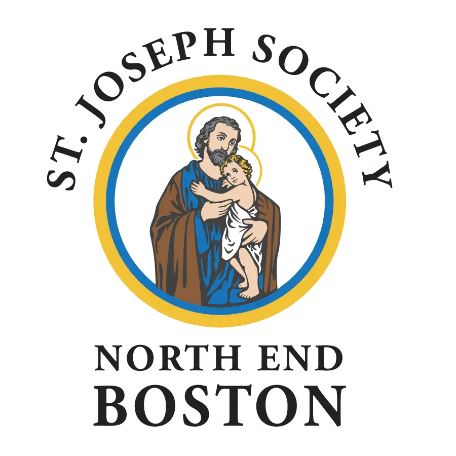 Saint Joseph Society of Boston emblem — Saint Joseph and the Christ child, North End Boston